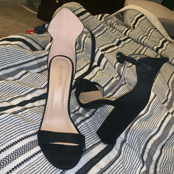 FASHION NOVA — black open toe heels - Picture 2 of 2